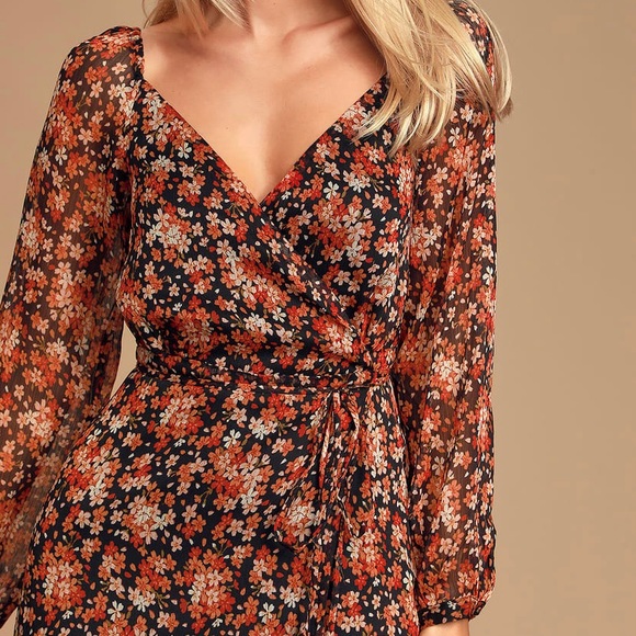 COPY - Lulus Chiffon Wrap Maxi Dress - Picture 3 of 4